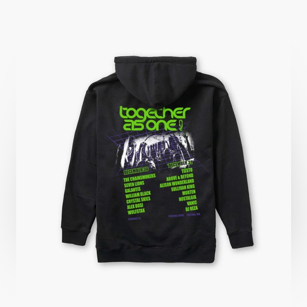 INSOMNIAC TOGETHER AS ONE LINEUP HOODIE-size medium